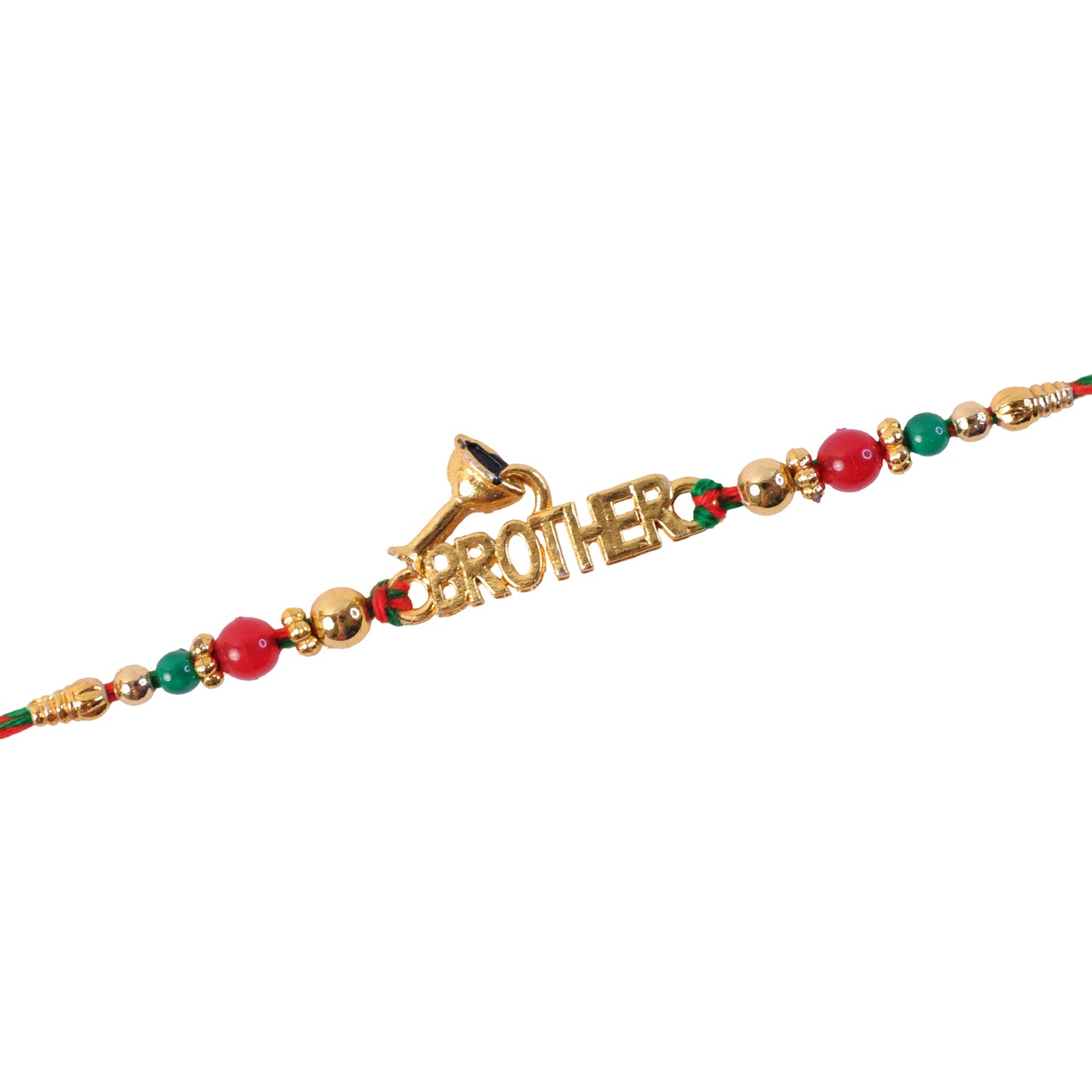 Designer Rakhi with BROTHER Text Plaque and ornate frame in wrist look for Gift Use