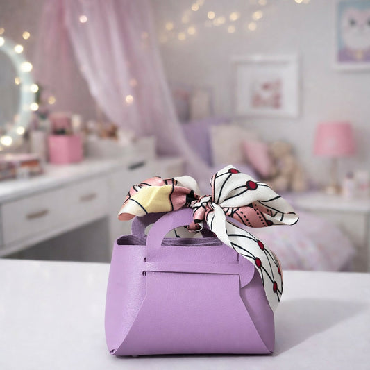 Mini Handheld Bag for Women with Bow Design | Compact Casual & Gift Purse (PURPLE)