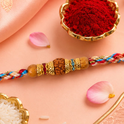 Graceful Pastel Pearl Rakhi with Fine Beads and Premium Raksha Bandhan Charm