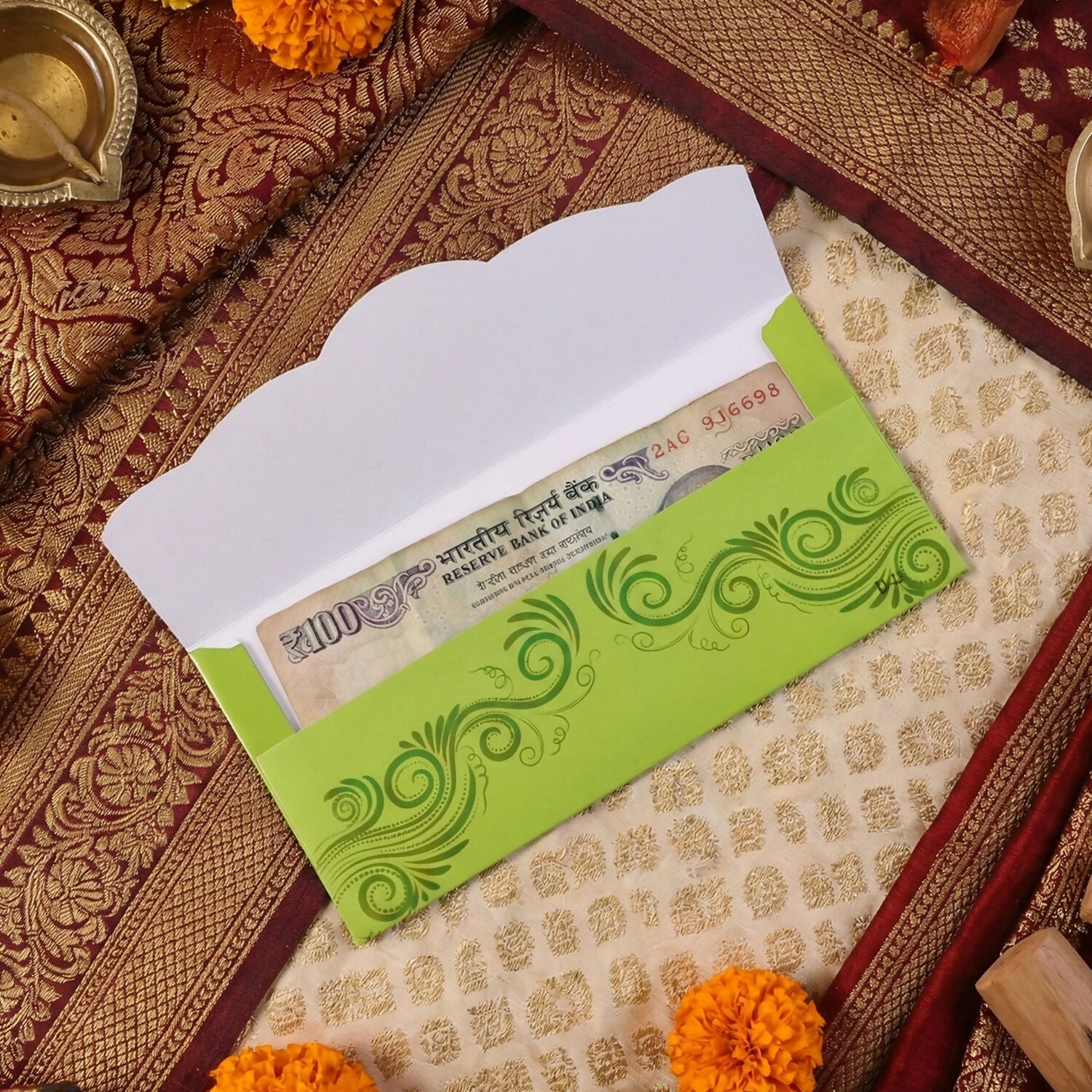 Decorative A4 Size Gift & Money Envelopes with Elephant & Mandala Design – Pack of 10 Pcs