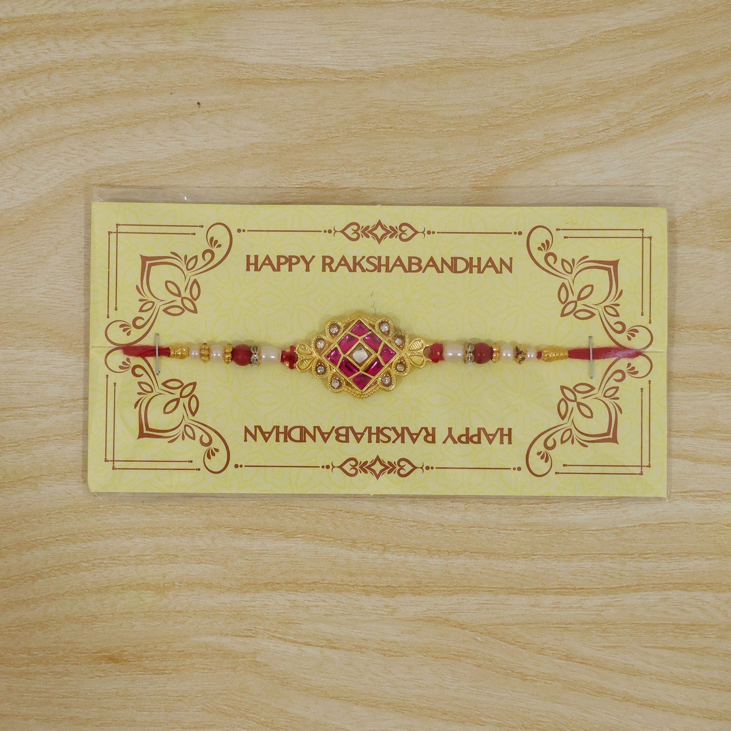 Kundan Beaded Floral Rakhi for Raksha Bandhan Gift (5pcs)