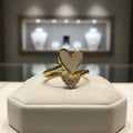 Dual Heart Adjustable Ring – Elegant Gold-Tone Finish