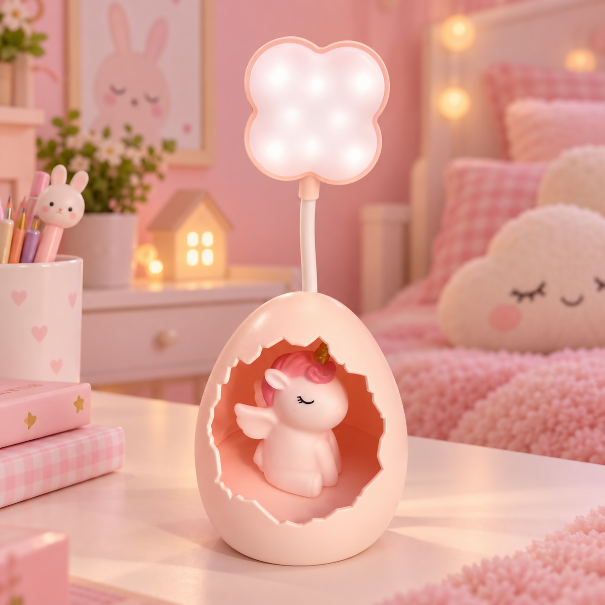 Dreamy Unicorn Egg Lamp Bedroom
