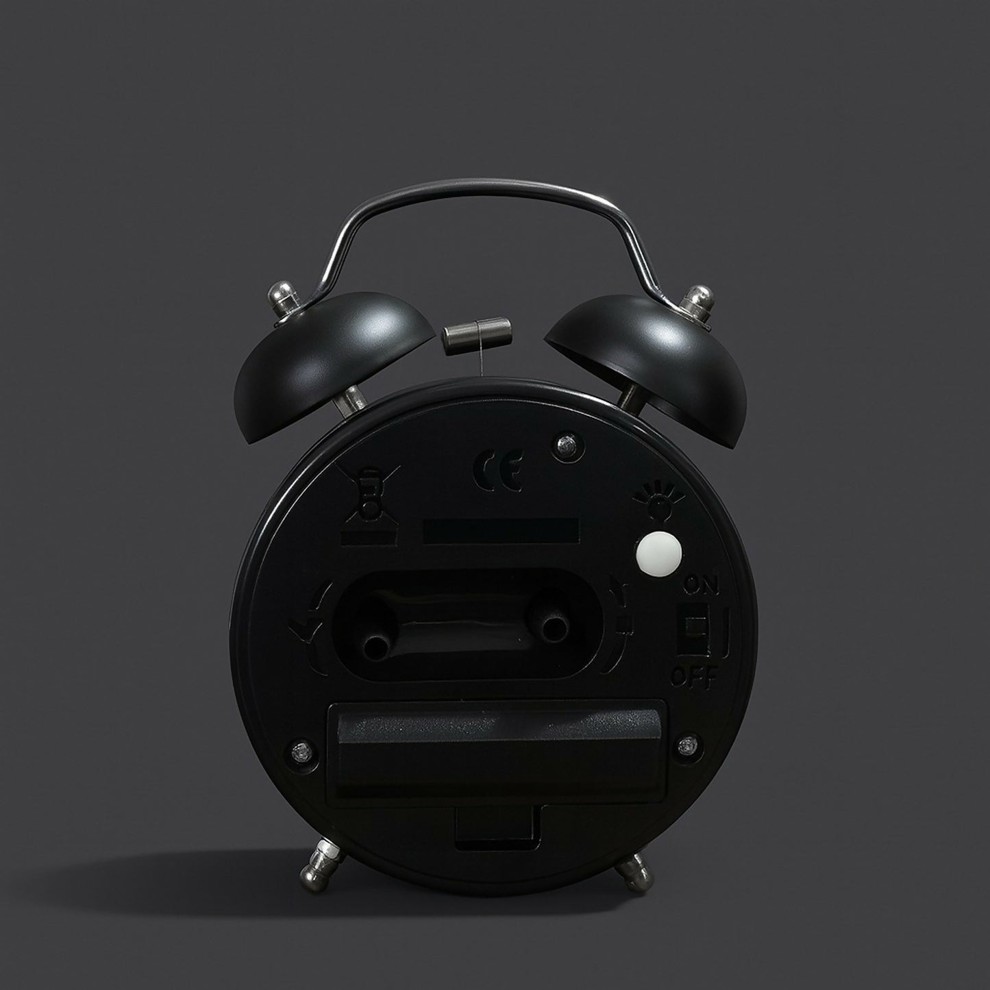 Black Vintage Twin Bell Analog Alarm Clock for Bedside & Study Table