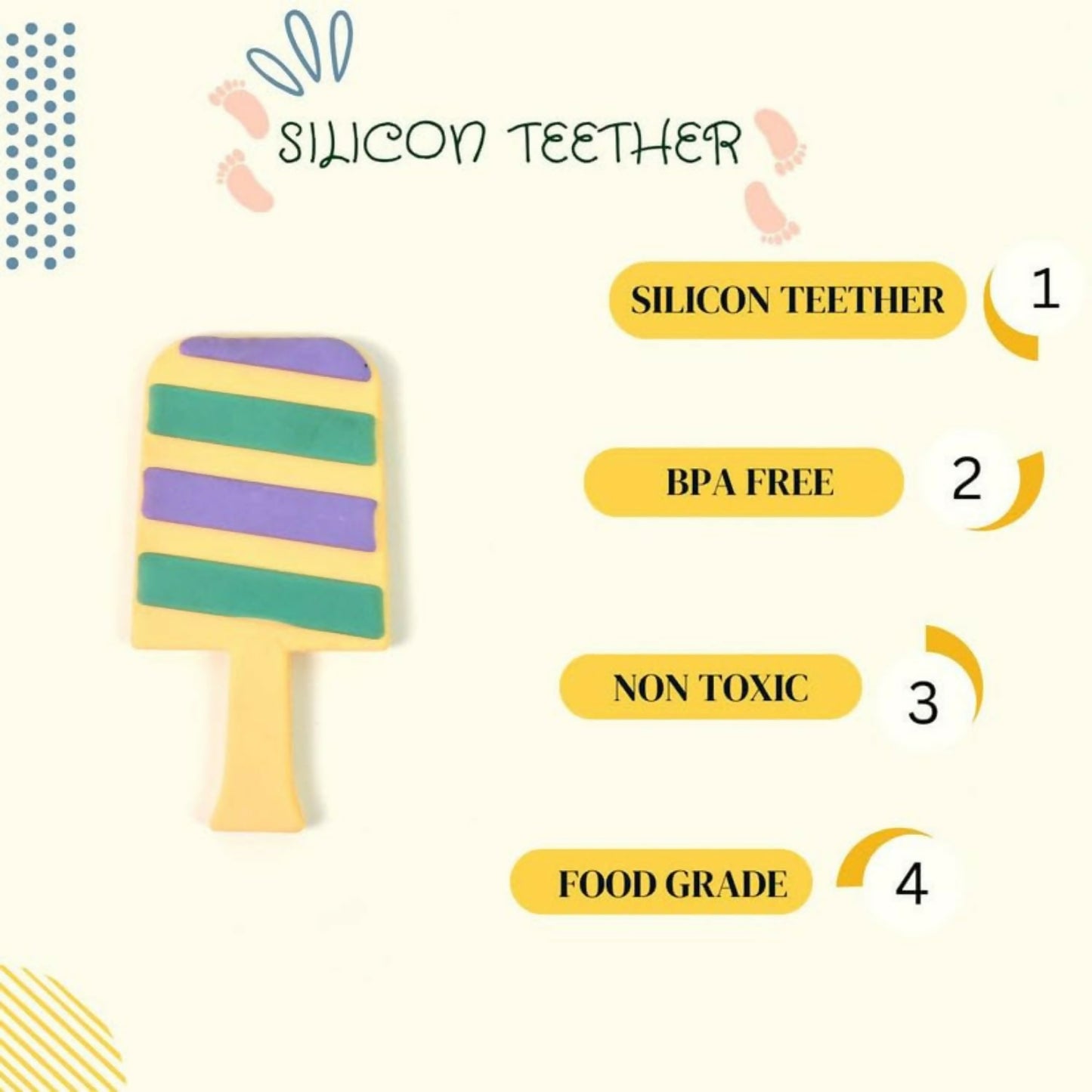 Candy Shaped Silicon Baby Teether