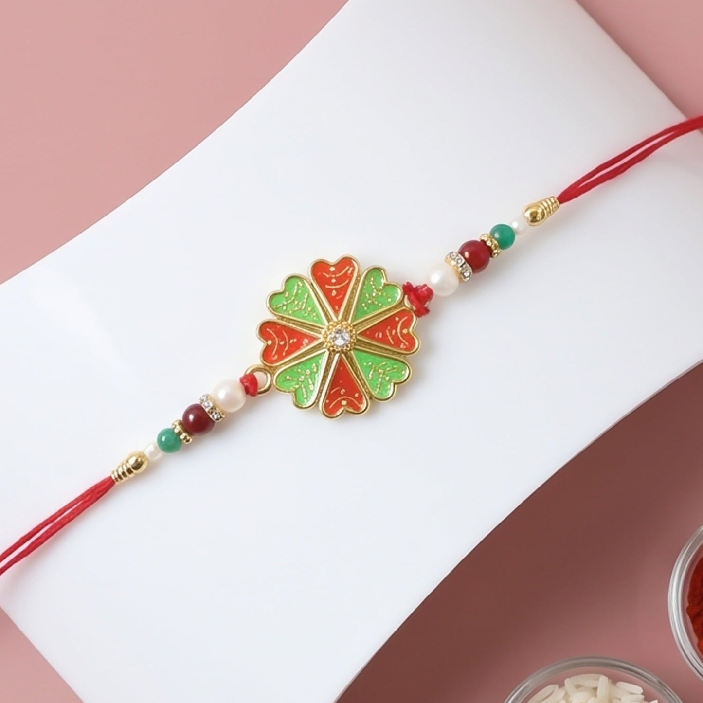 Traditional Rakhi Meenakari Floral Designer Raksha Bandhan (10pcs)