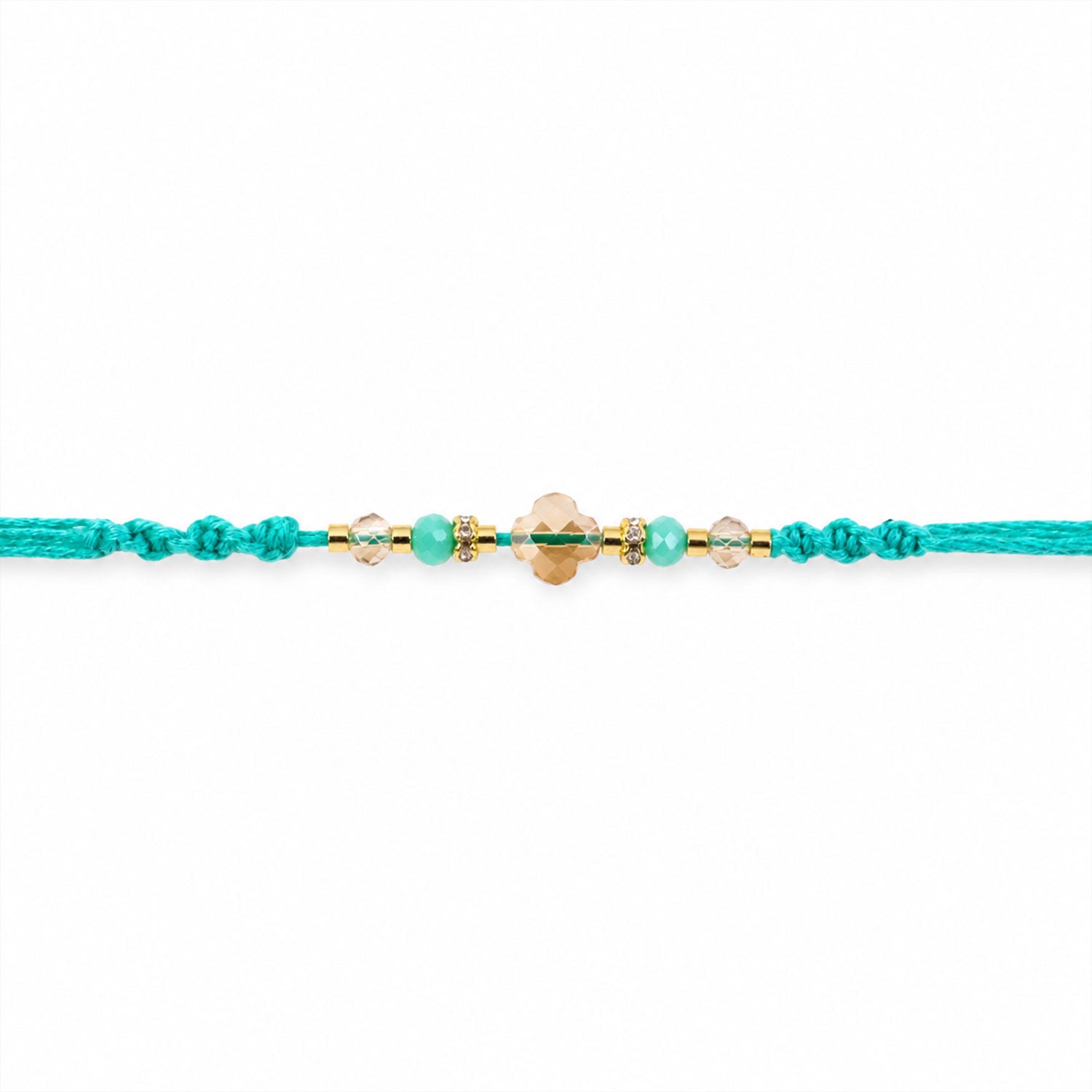 Elegant Stone Work Rakhi with Red Thread, Bead Detailing and Premium Celebration Look