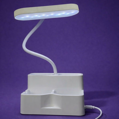 Desk lamp showing three color lighting modes