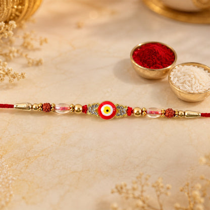 Evil Eye Rakhi for Brother Beaded Traditional Charm (5pcs)