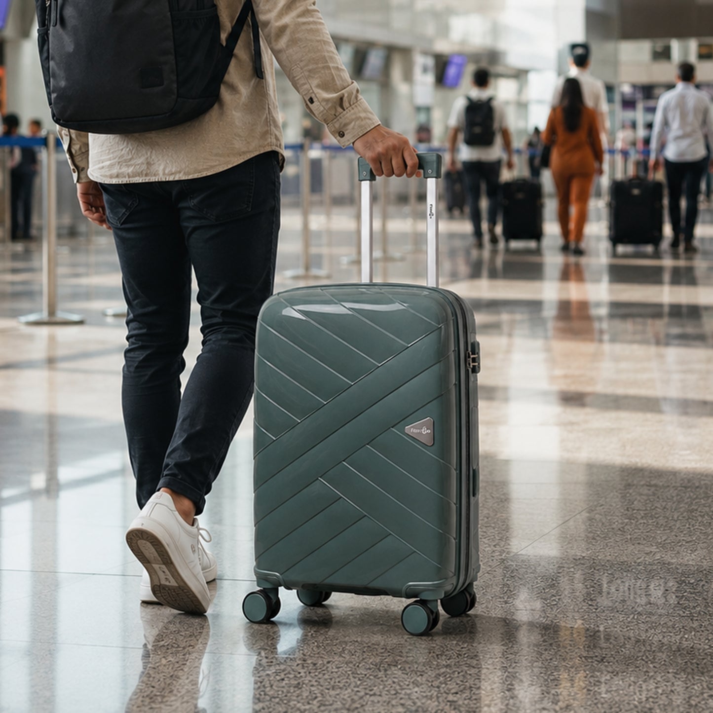 Quartz Grey Hard Shell Trolley Suitcase with 360° Wheels & TSA Lock for Easy Travel