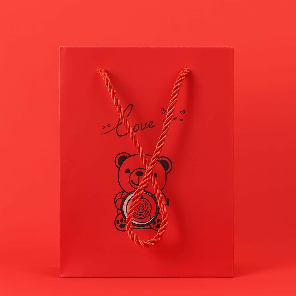 Red Teddy Bear With Eternal Rose Gift Box | Romantic Love Gift for Her & Couples