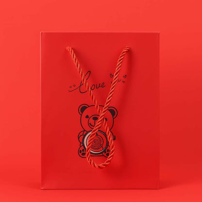 Red Teddy Bear With Eternal Rose Gift Box | Romantic Love Gift for Her & Couples