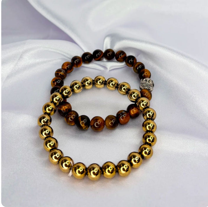 Bracelet for Women Men Buddha Lava Tiger Eye Bracelets on Hand Healing Reiki Bead Crystal Bangles