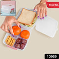 Airtight Multi-Compartment Lunch Box – 1400 ML Capacity