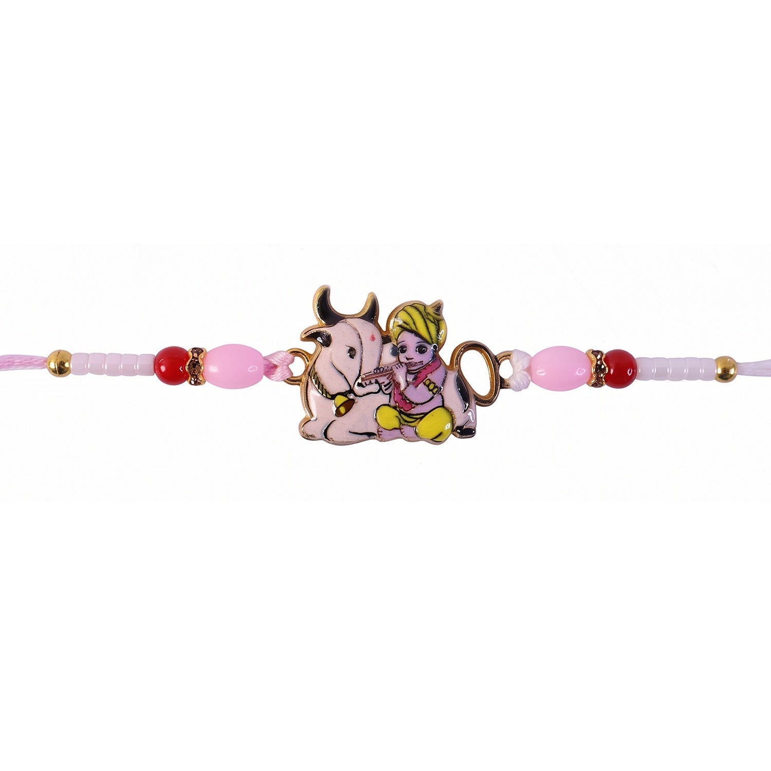 Krishna with Cow Designer Rakhi Traditional & Comfortable for Brother (10pcs)