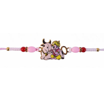 Krishna with Cow Designer Rakhi Traditional & Comfortable for Brother (10pcs)