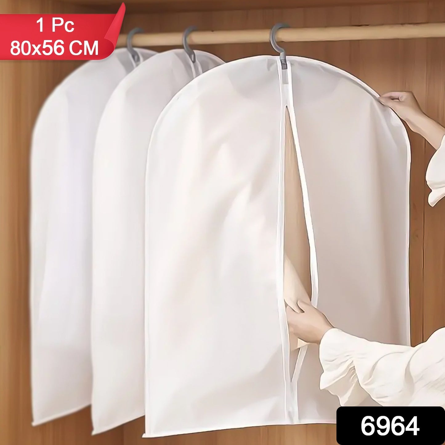 Foldable Non Woven Suit Cover (80×56 CM / 1 Pc / White Side Chain Suit Cover)