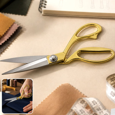 Golden Handle 9.5 Inch Professional Tailor Scissors for Fabric, Dressmaking, Sewing