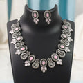 Diamond Necklace Set – Pink & White, Radiant Elegance | BW