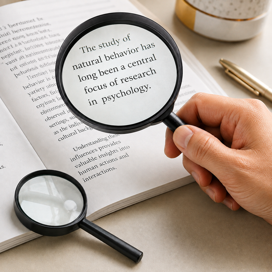 Magnifying Glass for Reading – Dual-Sided Magnifier 75mm & 50mm | Worko