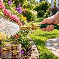 Brass Garden Hose Spray Nozzle with Adjustable Flow (1 Pc)
