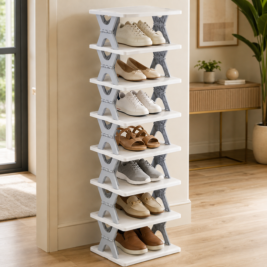 Foldable Shoe Rack – 8-Layer Space-Saving Storage | Organivo