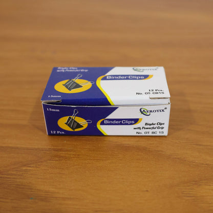 Strong Metal Binder Clips for Office, Home Document Management (15mm, 12 Pieces/Pack Of 6)