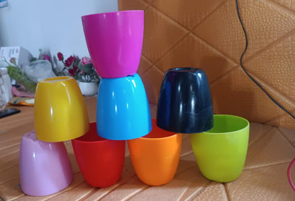 Plastic Flower Valencia (Pot) Home and Outdoor (1 Pc/Mix Colour)