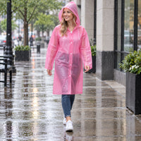 Lightweight EVA Waterproof Rain Coat with Hood for Travel Commuting and Outdoors