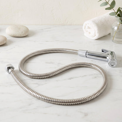 Shower hose pipe set on white background