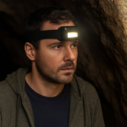 हेड लैंप फ्लैशलाइट वाटरप्रूफ पोर्टेबल लालटेन हेडबैंड लाइट टॉर्च लैंप आउटडोर कैम्पिंग हाइकिंग बैकपैक साइकलिंग, रनिंग हंटिंग 10W कोब (1 पीस)