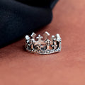 Men's Titanium Black Ring – Stylish Stainless Steel Crown Accessory