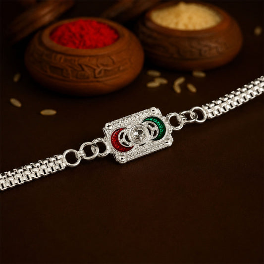 Trendy Geometric Linked Ring Design Rakhi for Bhai – Happy Rakshabandhan