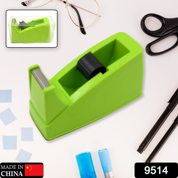 9514 Plastic Tape Dispenser Cutter for Home Office use, Tape Dispenser for Stationary, Tape Cutter Packaging Tape School Supplies (1 pc / 515 Gm)