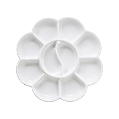 Flower Shape Colour Mixing Plate 10 Well Paint Palette for Watercolour & Acrylic Art