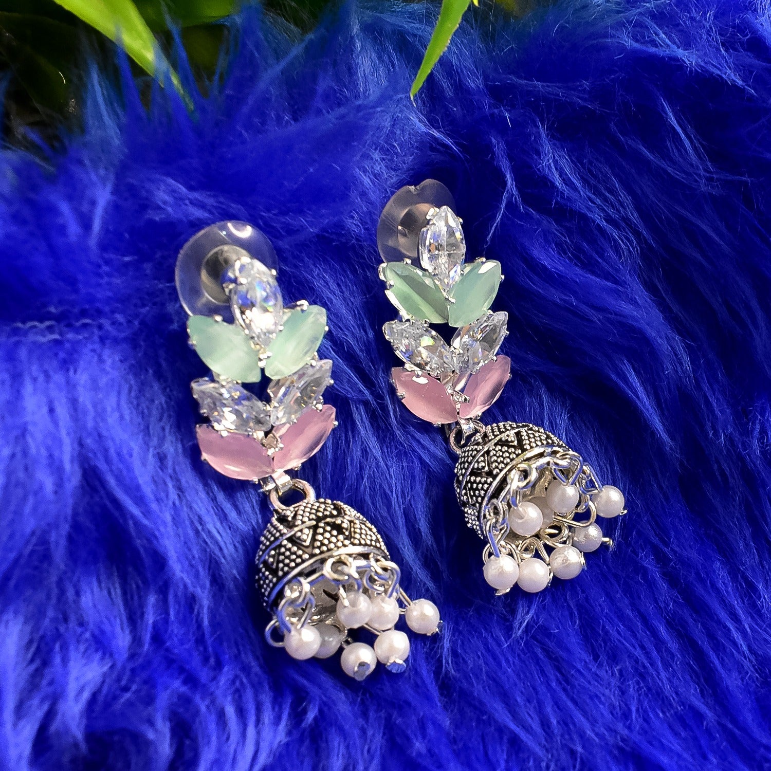 Pearls Peacock Motif Drop Earrings