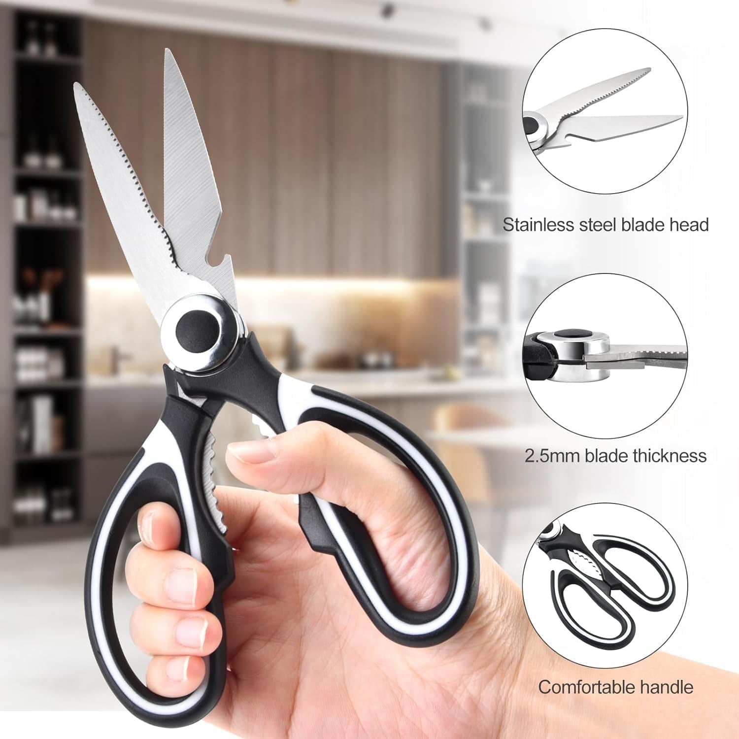 3 in 1 Multi-Function Scissor Multipurpose Kitchen Scissors Steel Blades (1 Pc)