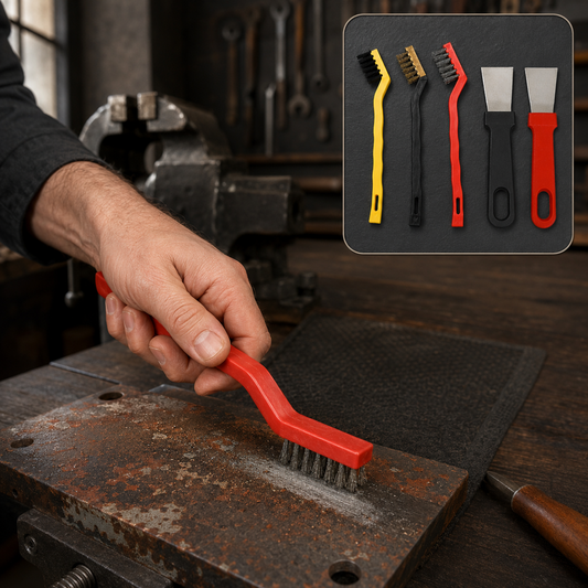 Wire Brush & Scraper Set – 5 Pcs for Rust & Paint | SparkleTidy