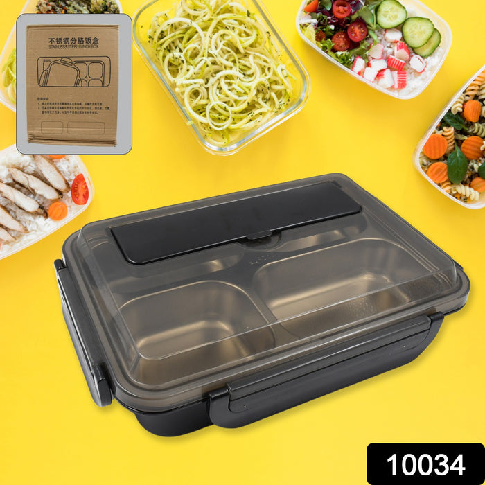 4 Compartment Insulated Lunch Box Stainless Steel |Tiffin Box for Boys, Girls, School & Office Men for Microwave & Dishwasher & Freezer Safe Adult Children Food Container (1 Pc)