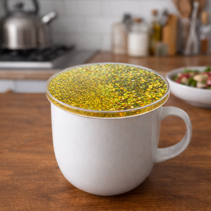 Golden Glitter Resin Tea Coaster for Cups & Mugs ( MUG NOT INCLUDED)