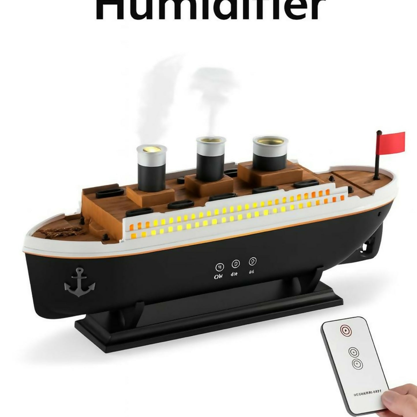 Ship Design Jellyfish Aroma Diffuser & Cool Mist Humidifier with LED Ambient Lights