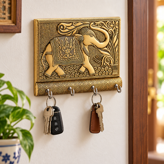 9607 wooden 4 hook key holder 1pc