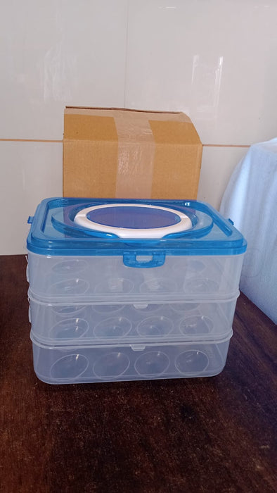 3-Layer Plastic Refrigerator Egg Storage Box (36 Grid)