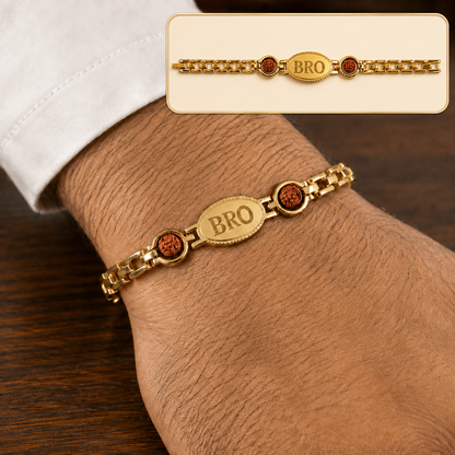 Premium Gold Plated Metal Bracelet  for Men & Boys – (1 Pc)