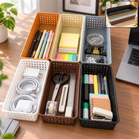 Multi Basket Desk Organizer Rack Set for Office Stationery (6 Pc)