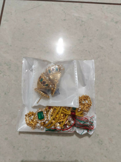 traditional Gold-Plated Lakshmi Temple Choker Set with Jhumkas