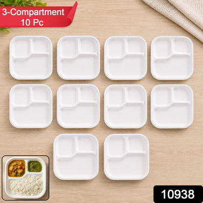 Compostable Bagasse 3-Compartment Meal Plate – Eco-Friendly & Sturdy