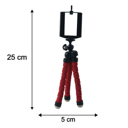 Mini Flexible Tripod Stand for Mobile Phone with Clip Holder Octopus Legs (1 Pc)