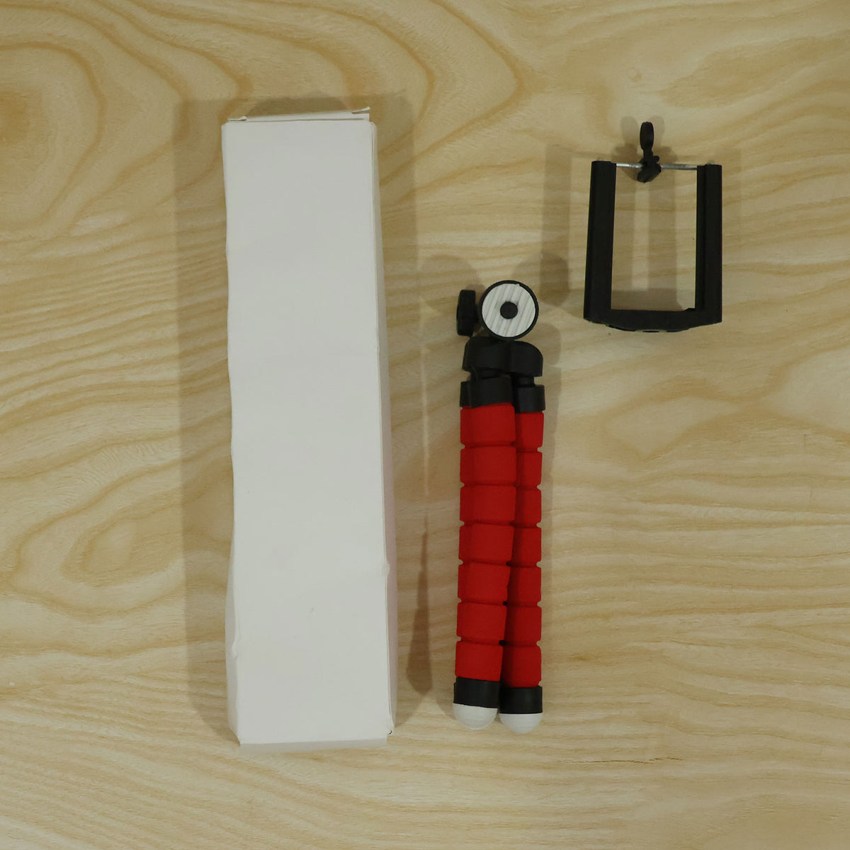 Mini flexible phone tripod - actual product and white box