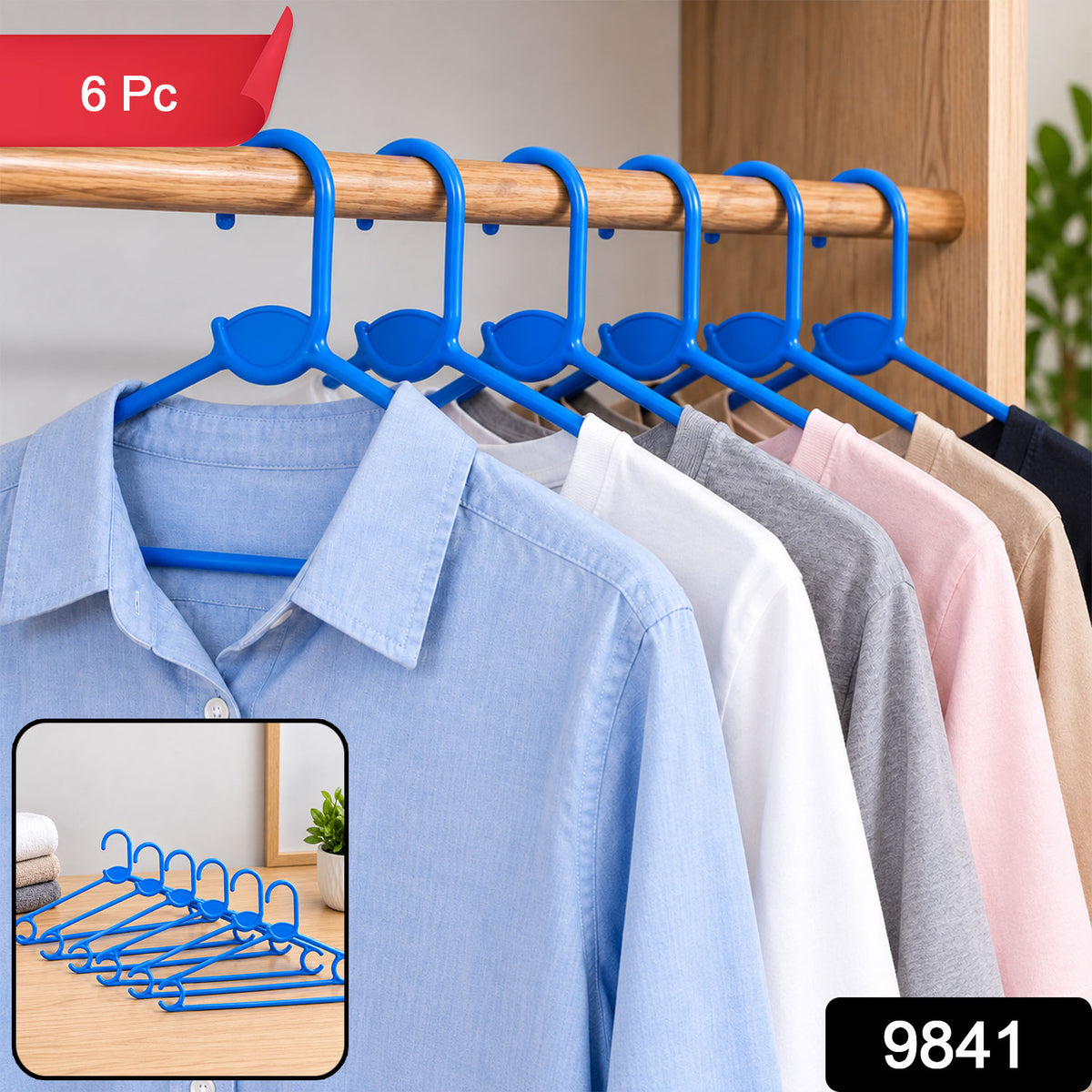 Plastic Clothes Hangers – Durable & Space-Saving Set of 6